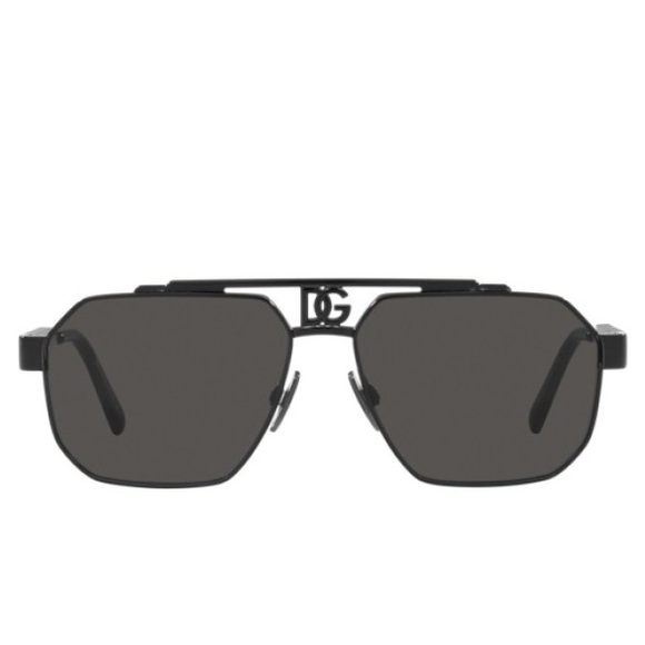 NEW DOLCE&GABBANA AVIATOR DG2294 01/87 SUNGLASSES DG2294 0187 BLACK EYEWEAR - Picture 3 of 4